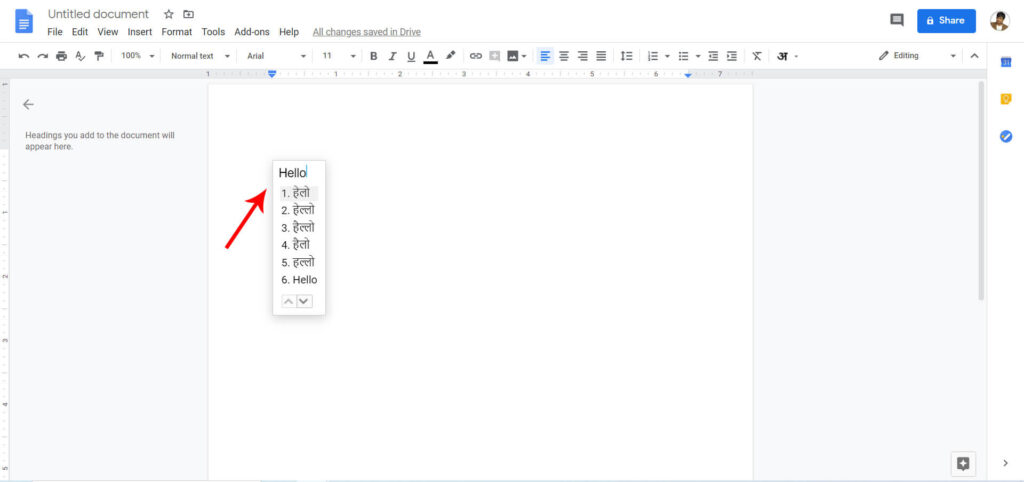 Typing Foreign Language in Google Docs