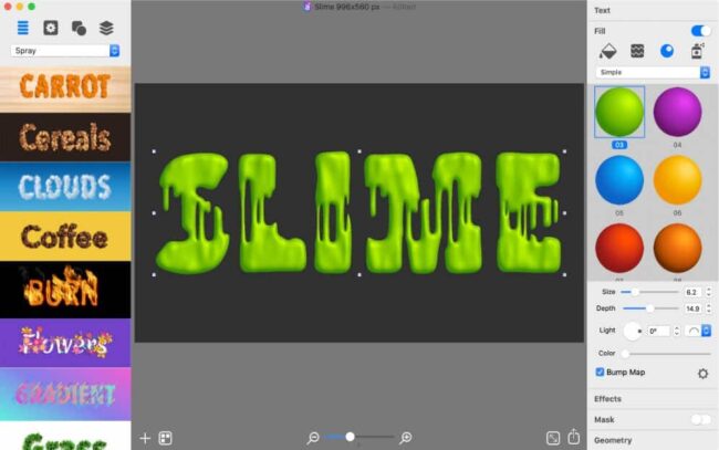 slime text effect