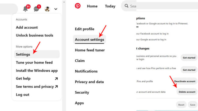 Steps to Delete Pinterest Account Permanently