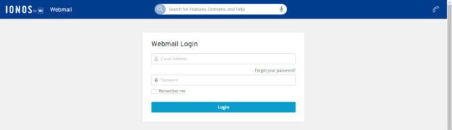 Webmail Login at IONOS by 1&1 Website